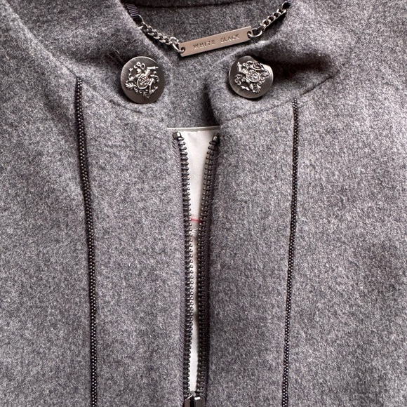 White House Black Market Charcoal Trench Coat - Picture 3 of 5